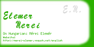elemer merei business card
