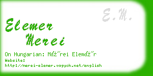 elemer merei business card